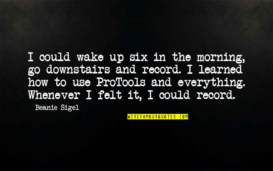 A House Of Cards Quotes By Beanie Sigel: I could wake up six in the morning,