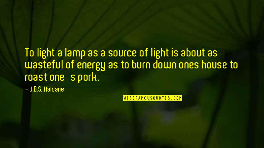 A House Quotes By J.B.S. Haldane: To light a lamp as a source of