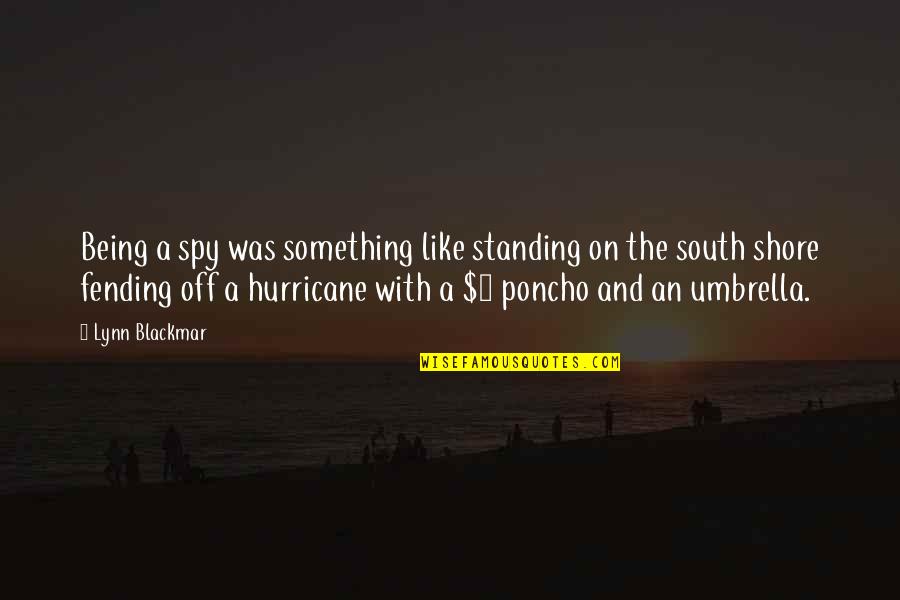 A Hurricane Quotes By Lynn Blackmar: Being a spy was something like standing on A Hurricane Quotes By Lynn Blackmar: Being a spy was something like standing on