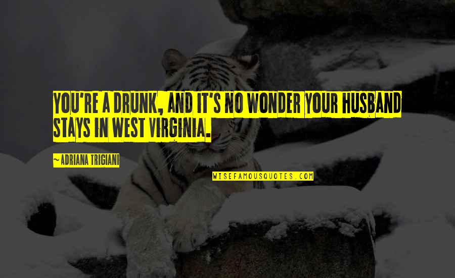 A Husband Quotes By Adriana Trigiani: You're a drunk, and it's no wonder your