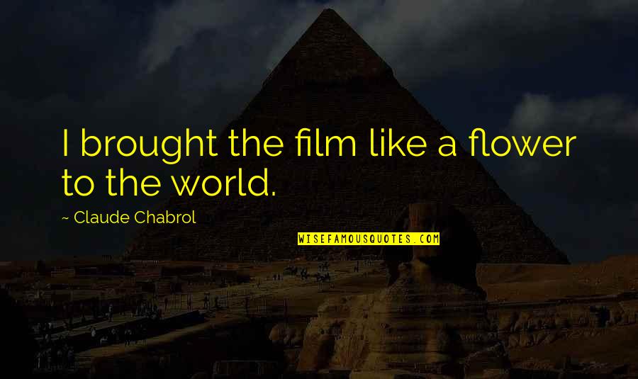 A I Film Quotes By Claude Chabrol: I brought the film like a flower to