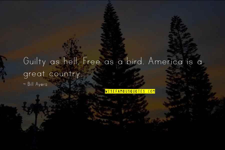 A J Ayers Quotes By Bill Ayers: Guilty as hell. Free as a bird. America