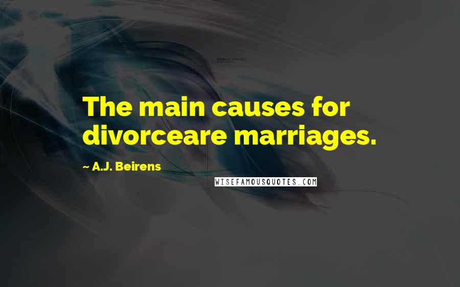 A.J. Beirens quotes: The main causes for divorceare marriages.