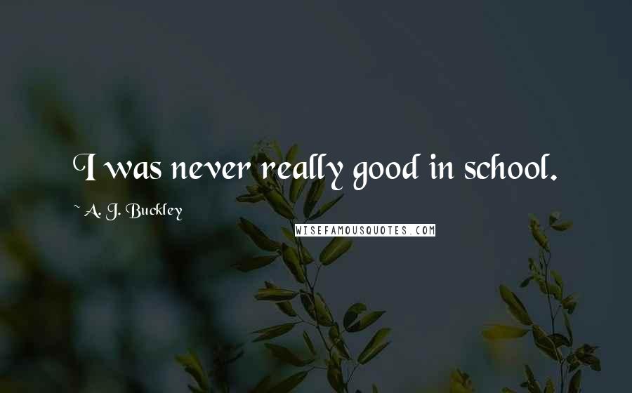 A. J. Buckley quotes: I was never really good in school.