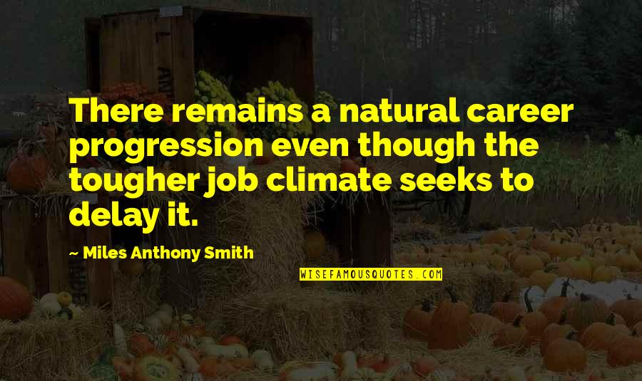 A Job Interview Quotes By Miles Anthony Smith: There remains a natural career progression even though