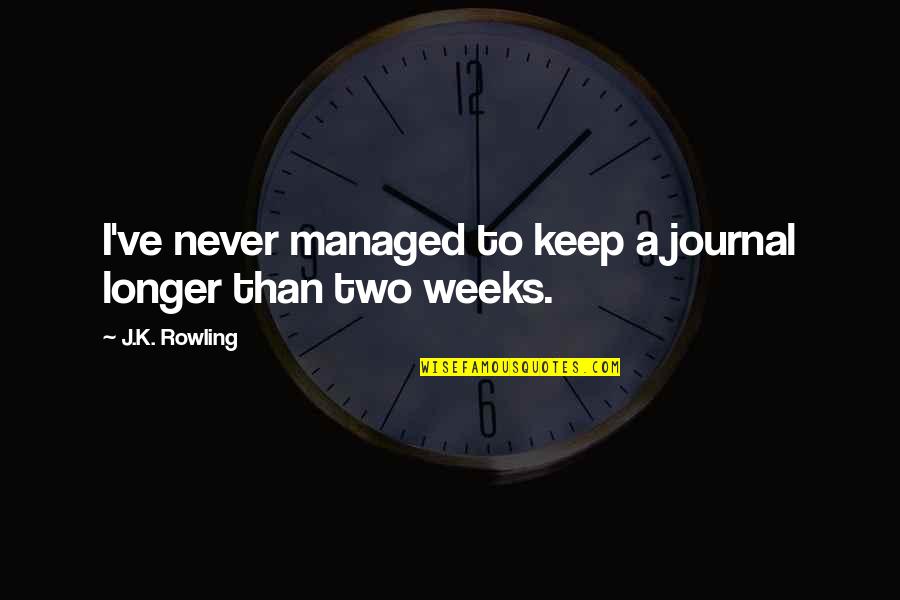 A Journal Quotes By J.K. Rowling: I've never managed to keep a journal longer