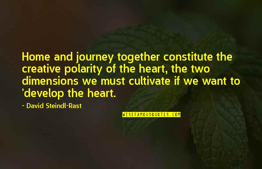 A Journey Together Quotes By David Steindl-Rast: Home and journey together constitute the creative polarity