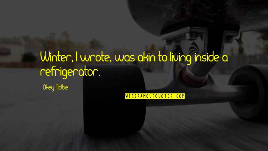A Joy Shared Is A Joy Doubled Quotes By Okey Ndibe: Winter, I wrote, was akin to living inside