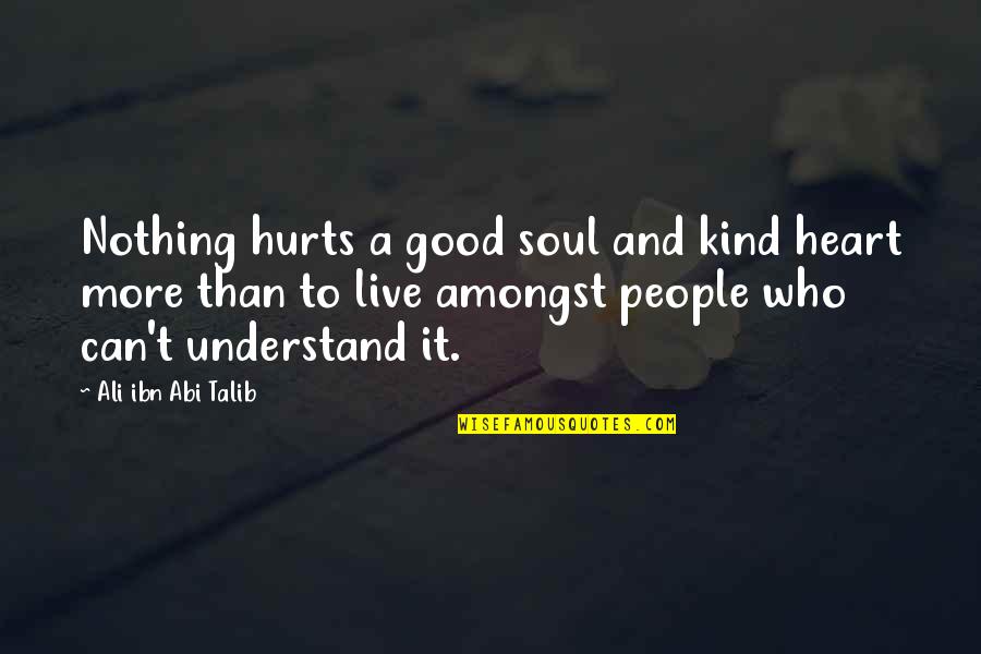 A Kind Soul Quotes By Ali Ibn Abi Talib: Nothing hurts a good soul and kind heart