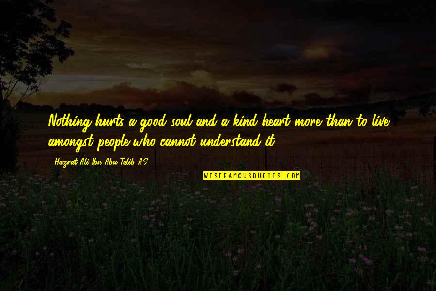 A Kind Soul Quotes By Hazrat Ali Ibn Abu-Talib A.S: Nothing hurts a good soul and a kind