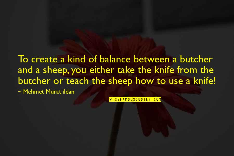 A Knife Quotes By Mehmet Murat Ildan: To create a kind of balance between a