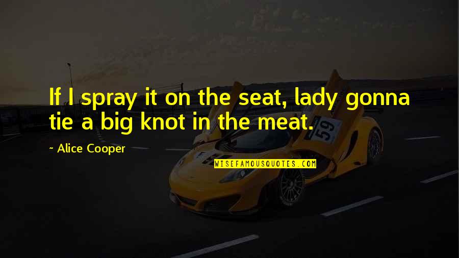 A Knot Quotes By Alice Cooper: If I spray it on the seat, lady