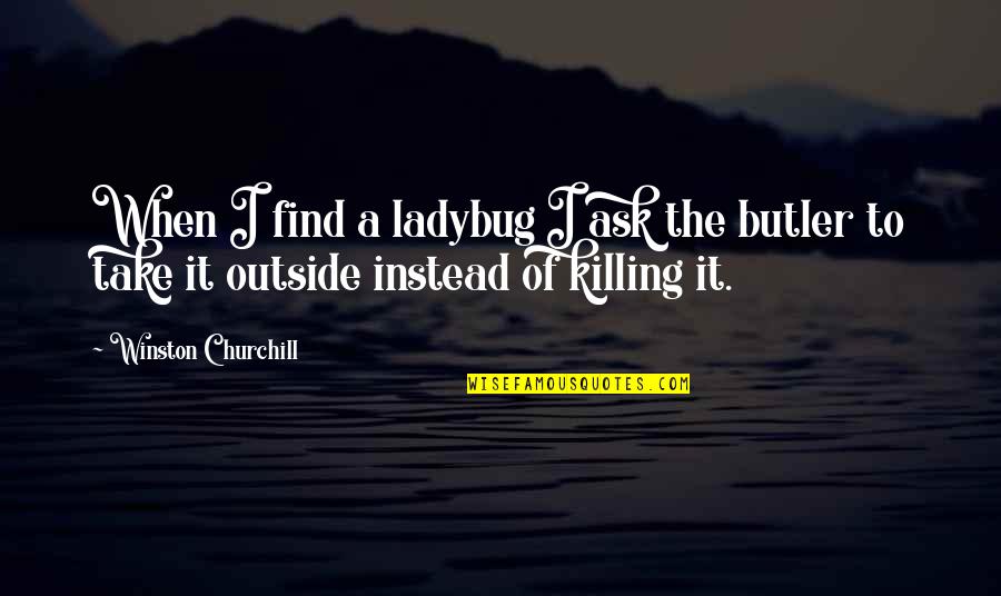 A Ladybug Quotes By Winston Churchill: When I find a ladybug I ask the