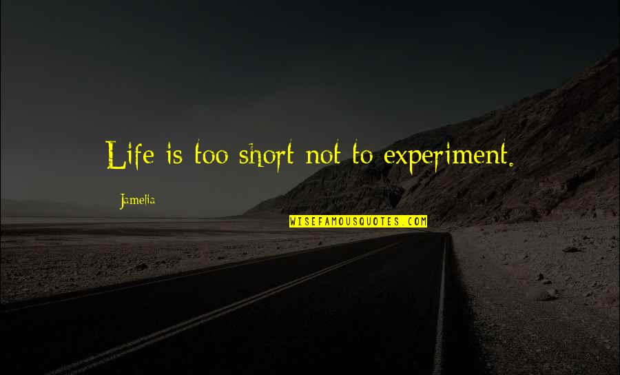 A Lady's Smile Quotes By Jamelia: Life is too short not to experiment.