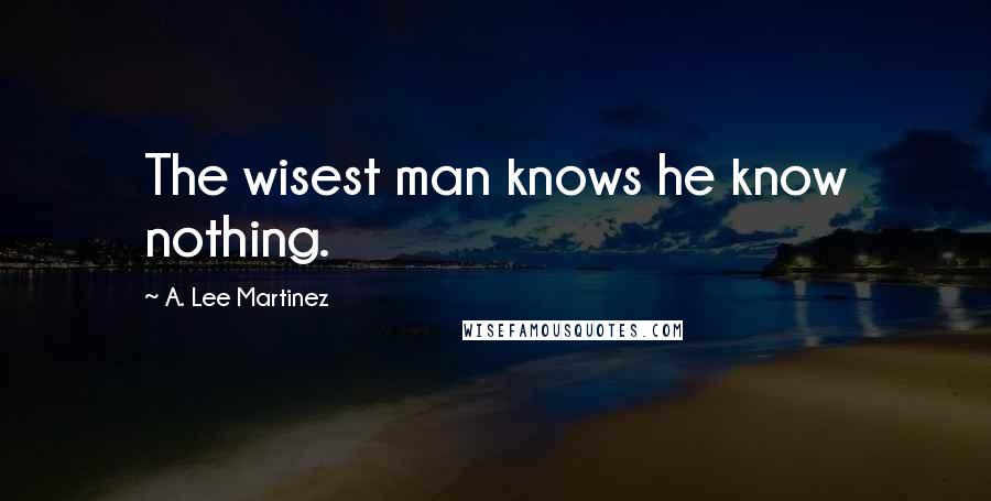 A. Lee Martinez quotes: The wisest man knows he know nothing.