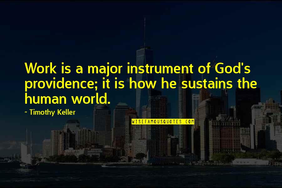 A Level Results Quotes By Timothy Keller: Work is a major instrument of God's providence;