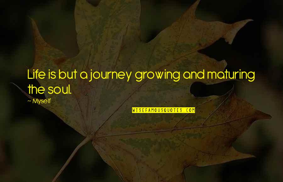 A Life Journey Quotes By Myself: Life is but a journey growing and maturing