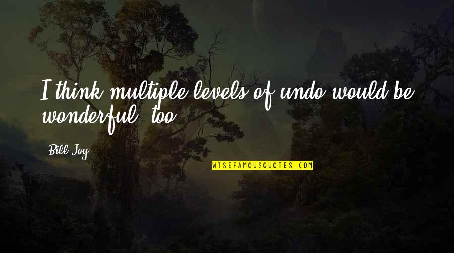 A Life Well Lived Quote Quotes By Bill Joy: I think multiple levels of undo would be