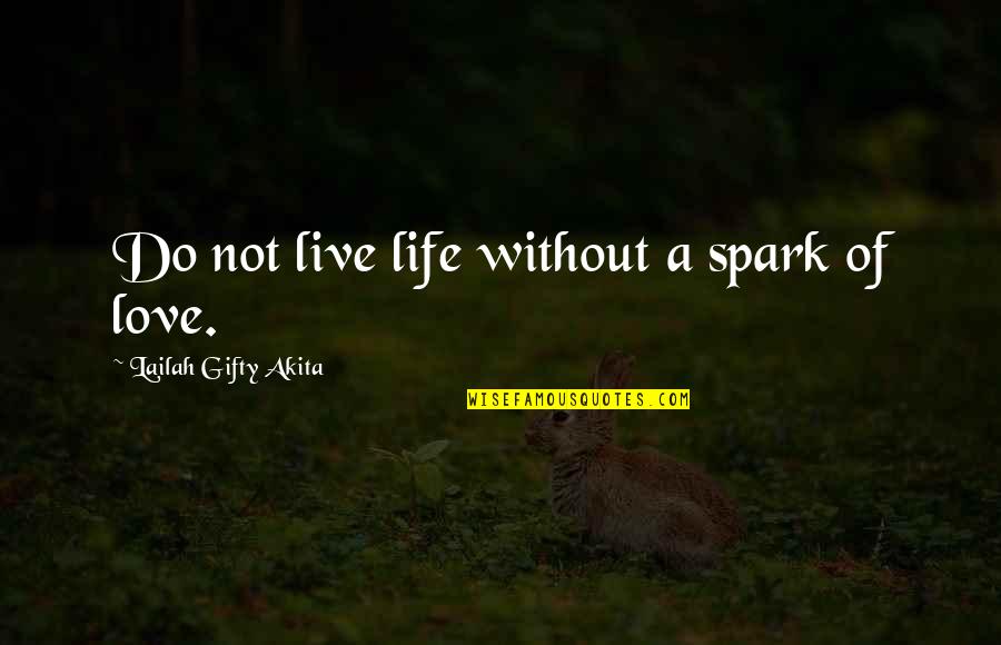 A Life Without Love Quotes By Lailah Gifty Akita: Do not live life without a spark of