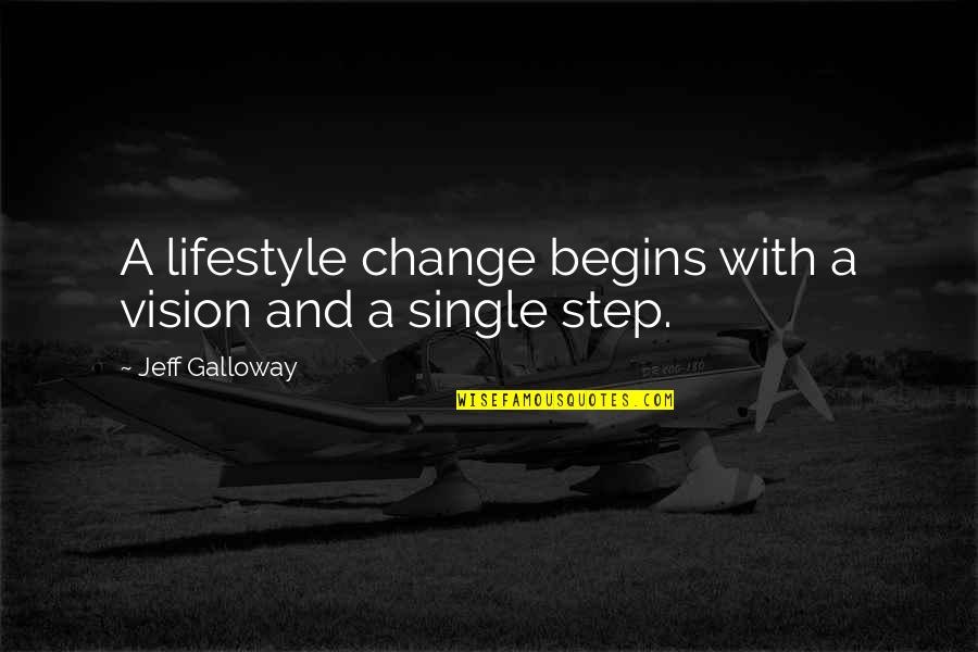 A Lifestyle Quotes By Jeff Galloway: A lifestyle change begins with a vision and