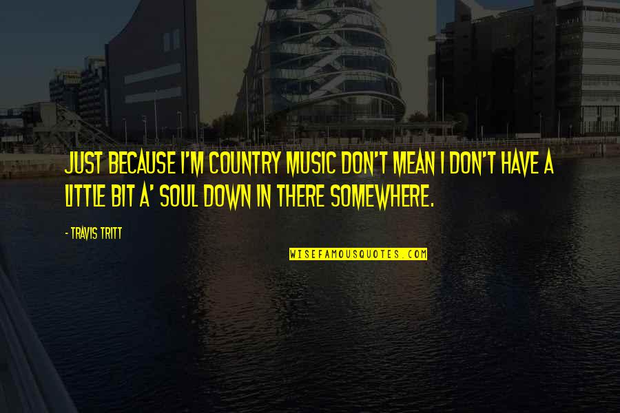 A Little Bit Country Quotes By Travis Tritt: Just because I'm country music don't mean I