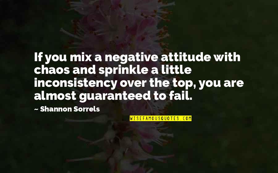 A Little Chaos Best Quotes By Shannon Sorrels: If you mix a negative attitude with chaos