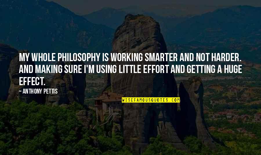 A Little Effort Quotes By Anthony Pettis: My whole philosophy is working smarter and not