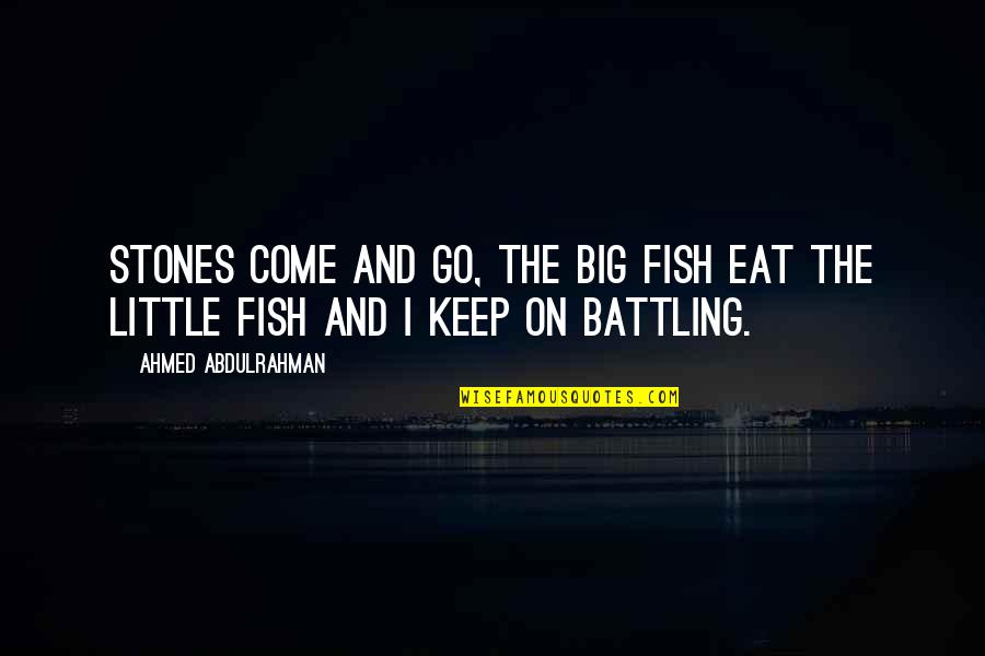 A Little Fish Quotes By Ahmed Abdulrahman: Stones Come And Go, The Big Fish Eat A Little Fish Quotes By Ahmed Abdulrahman: Stones Come And Go, The Big Fish Eat
