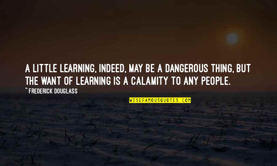 A Little Learning Is A Dangerous Thing Quotes By Frederick Douglass: A little learning, indeed, may be a dangerous
