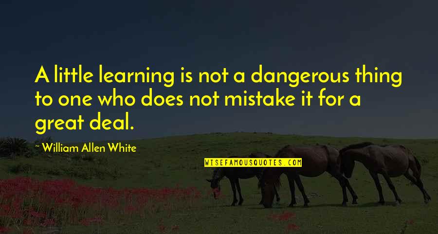 A Little Learning Quotes By William Allen White: A little learning is not a dangerous thing