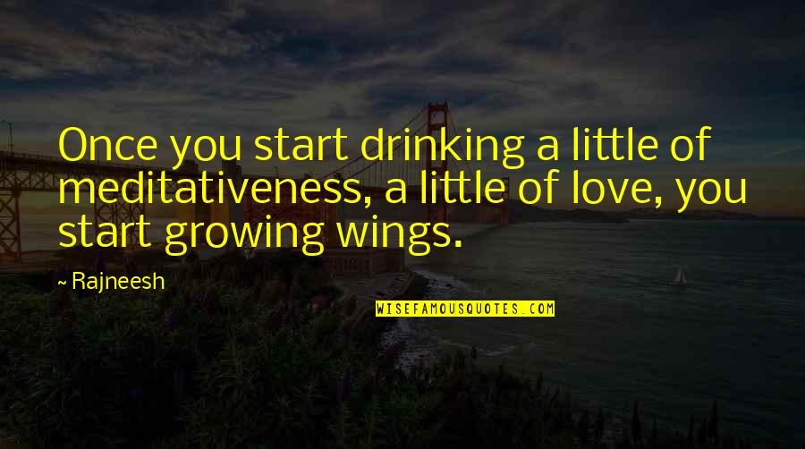A Little Love Quotes By Rajneesh: Once you start drinking a little of meditativeness,