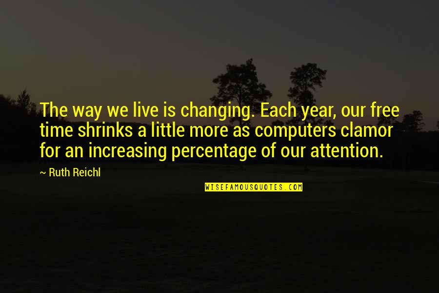 A Little More Time Quotes By Ruth Reichl: The way we live is changing. Each year,