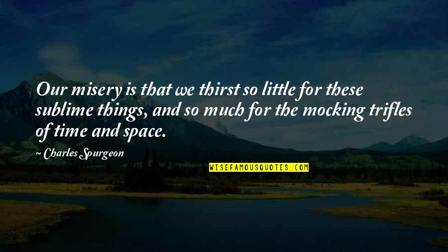 A Little Of Your Time Quotes By Charles Spurgeon: Our misery is that we thirst so little