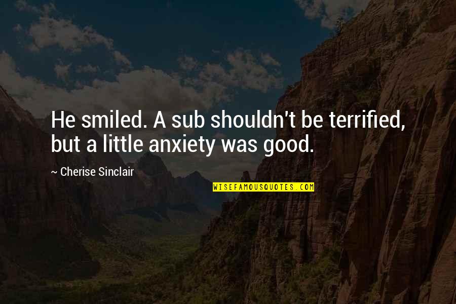 A Little Romance Quotes By Cherise Sinclair: He smiled. A sub shouldn't be terrified, but