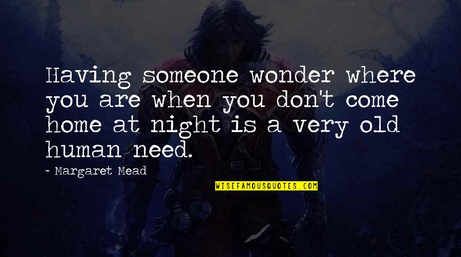 A Lonely Night Quotes By Margaret Mead: Having someone wonder where you are when you