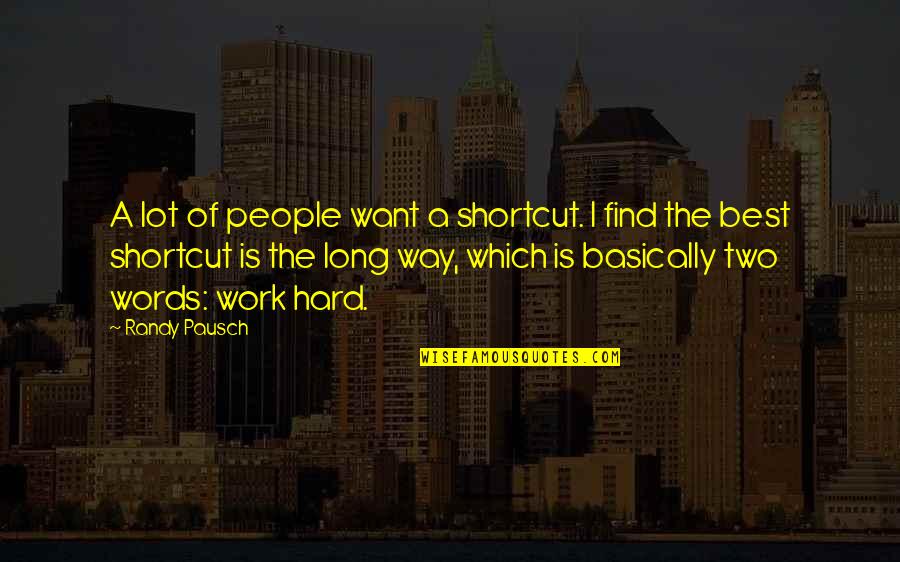 A Long Long Way Quotes By Randy Pausch: A lot of people want a shortcut. I