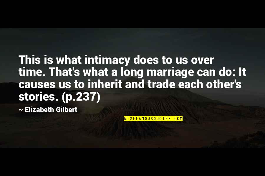 A Long Marriage Quotes By Elizabeth Gilbert: This is what intimacy does to us over