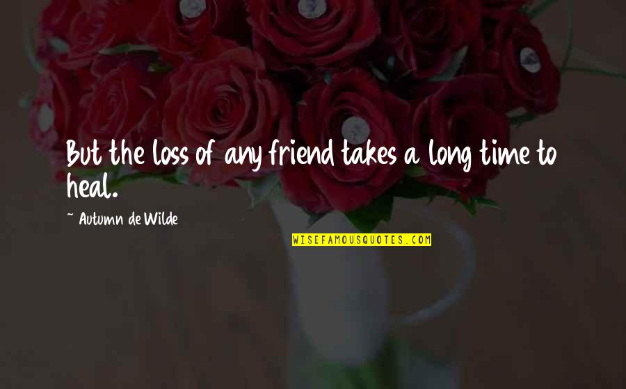 A Loss Of A Friend Quotes By Autumn De Wilde: But the loss of any friend takes a