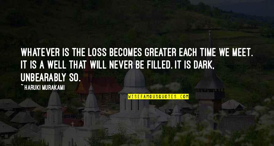 A Loss Quotes By Haruki Murakami: Whatever is the loss becomes greater each time