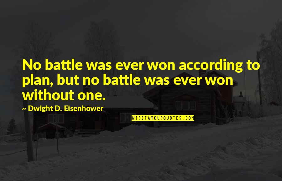 A Lost Loved One Birthday Quotes By Dwight D. Eisenhower: No battle was ever won according to plan,