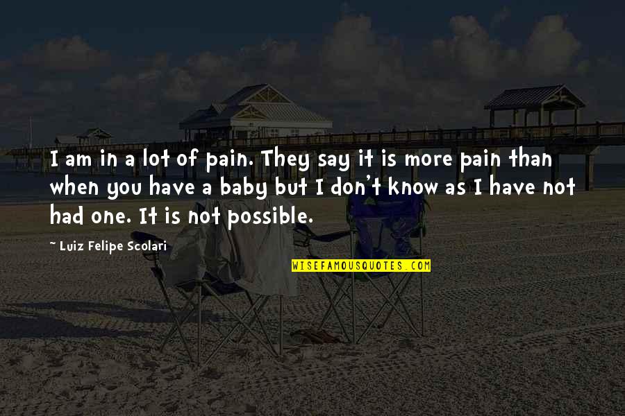 A Lot Of Pain Quotes By Luiz Felipe Scolari: I am in a lot of pain. They