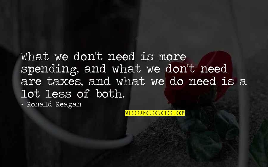 A Lot Quotes By Ronald Reagan: What we don't need is more spending, and