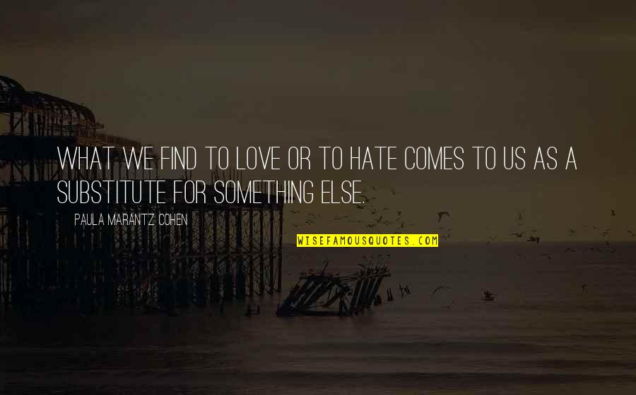 A Love Hate Relationship Quotes By Paula Marantz Cohen: What we find to love or to hate