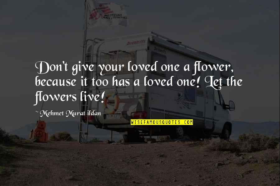 A Loved One Quotes By Mehmet Murat Ildan: Don't give your loved one a flower, because