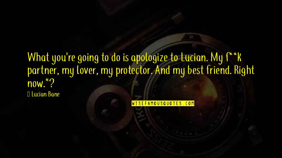 A Lover And Best Friend Quotes By Lucian Bane: What you're going to do is apologize to A Lover And Best Friend Quotes By Lucian Bane: What you're going to do is apologize to