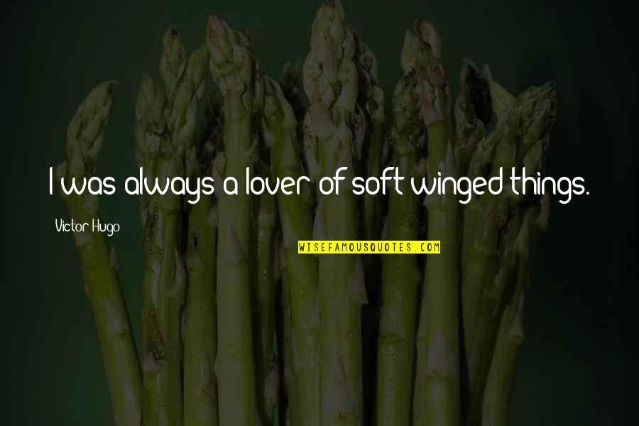 A Lover Quotes By Victor Hugo: I was always a lover of soft-winged things.