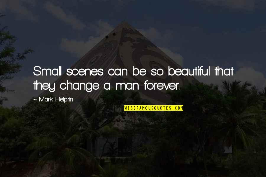 A Man Can Change Quotes By Mark Helprin: Small scenes can be so beautiful that they