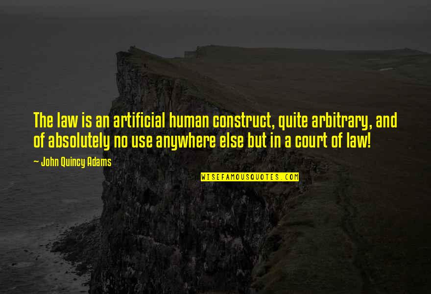 A Man Cheating Quotes By John Quincy Adams: The law is an artificial human construct, quite