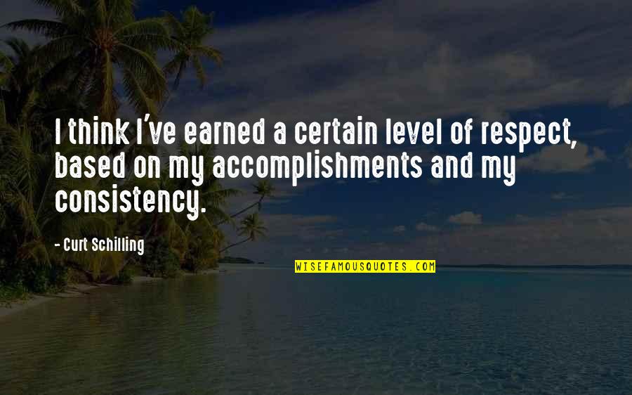 A Man Falling For A Woman Quotes By Curt Schilling: I think I've earned a certain level of