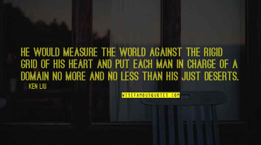 A Man Heart Quotes By Ken Liu: He would measure the world against the rigid